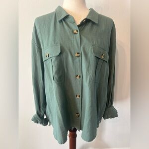 Maurices Green Button Down Shirt